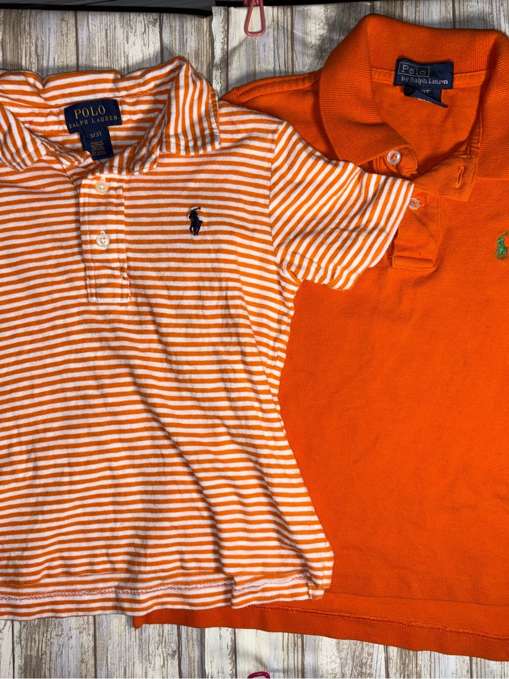 Polo by Ralph Lauren Kids Orange Striped & Solid Polo Duo